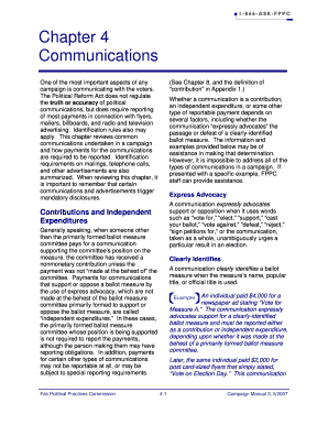 Chapter 4 Communications Fair Political Practices Commission Fppc Ca  Form