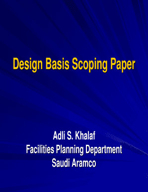 Design Basis Scoping Paper  Form