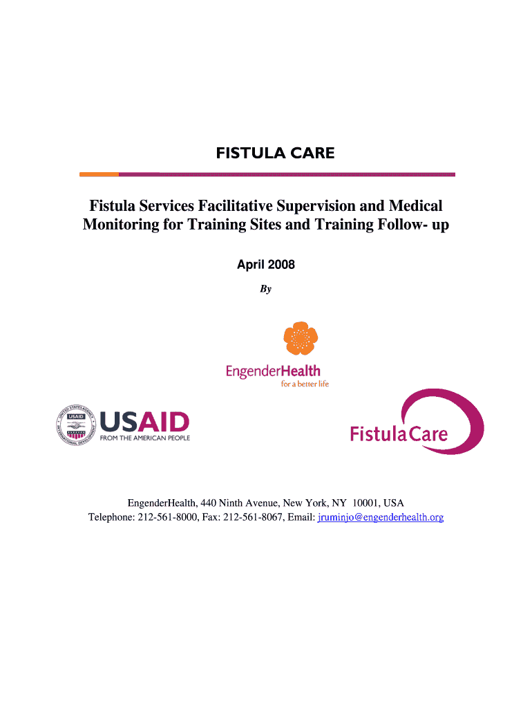 PAC Quarterly Supervisory Visit Checklist the Fistula Care Project Fistulacare  Form