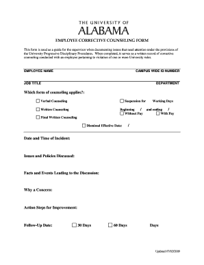 Employee Counseling Form