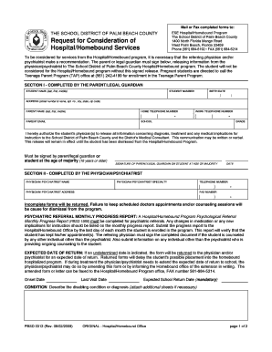 Hospital Homebound Palm Beach County  Form