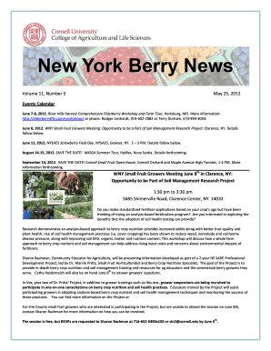NYSAES STRAWBERRY FIELD DAY June 12, Fruit Cornell  Form