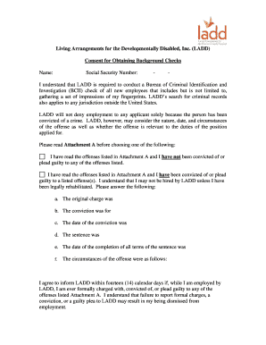 Living Arrangements for the Developmentally Disabled, Inc LADD  Form