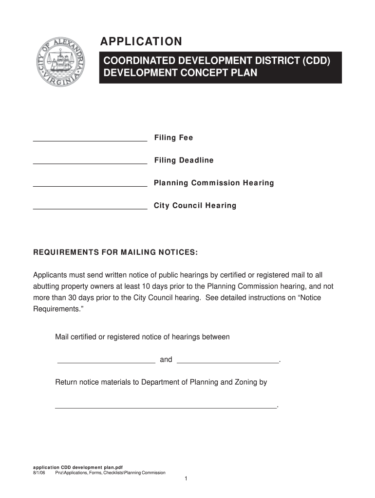  Application CDD Development Plan P65  City of Alexandria  Alexandriava 2006-2024