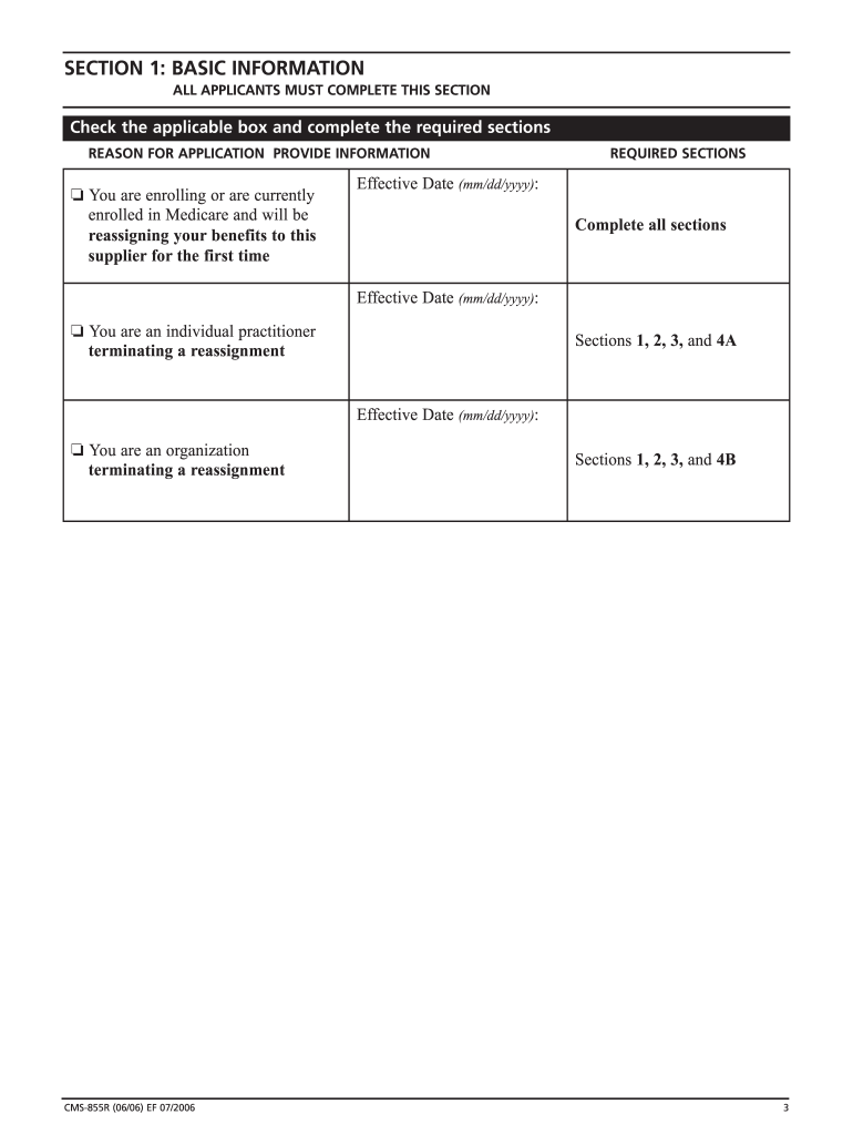  Cms 855r Online Form 2006