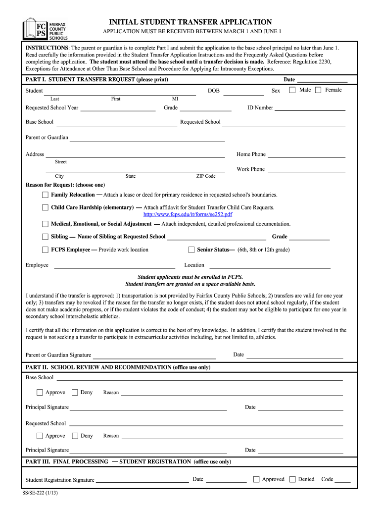  Forms School Transfer Evsc 2013-2024