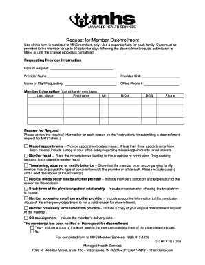 Printable Disenrollment Form Mhs