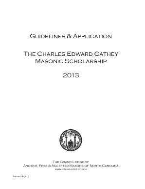 Charles Edward Cathey Masonic Scholarship  Form