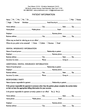 Prosthocare Form