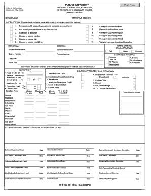 Graduate Form 40G Purdue University Purdue