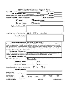 It Equipment Request Form Template Word