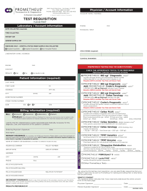 Prometheus Test Requisition  Form