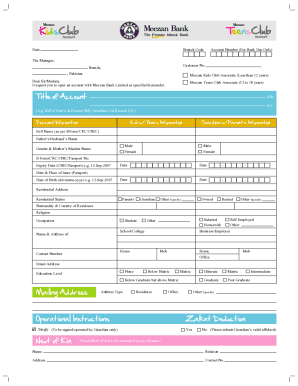 Meezan Internet Banking  Form