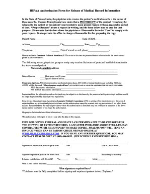  HIPAA Release Form Pa 2007