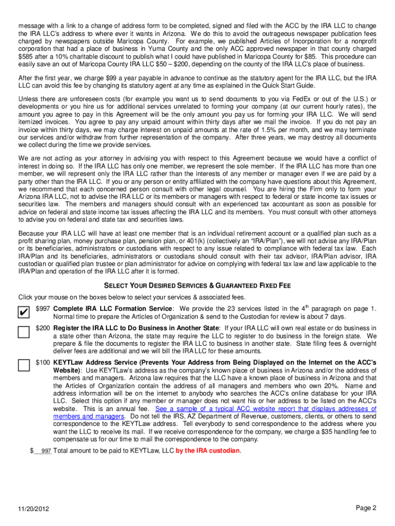 Ira Llc Operating Agreement Template  Form