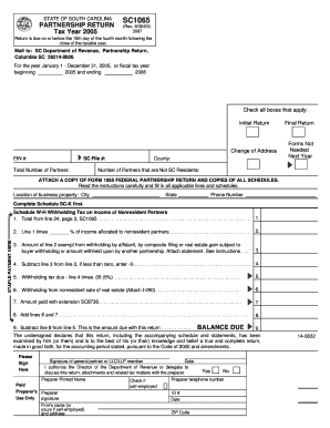  Sc Fillable Sc1065 Form 2019