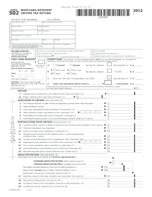 Maryland 502  Form