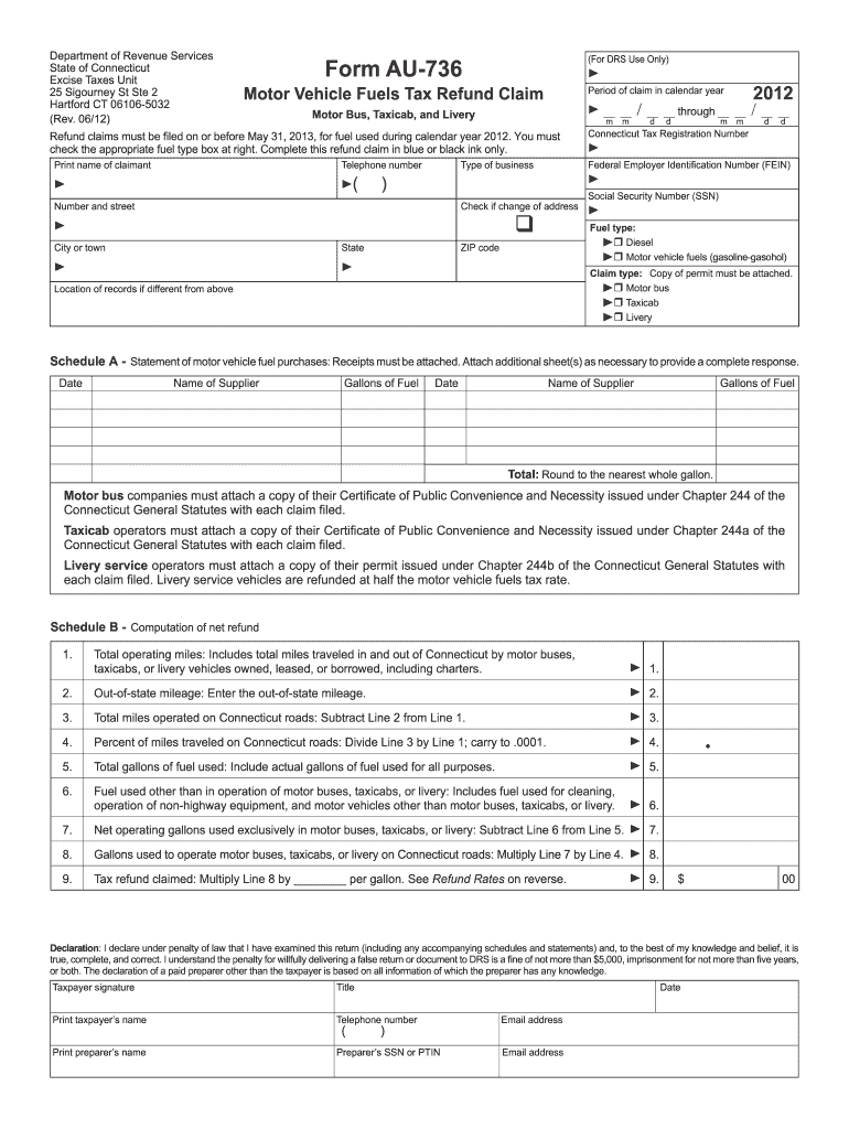  Ct Form Au 736 2012