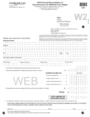 Berkheimer Annual Reconciliation Form