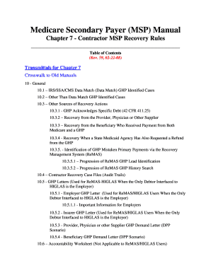 Medicare Secondary Payer Manual Chapter 7  Form