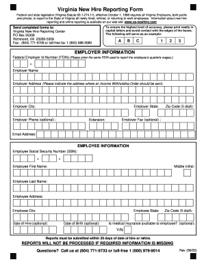Virginia New Hire Reporting Form - Fill Out and Sign Printable PDF Template  | signNow