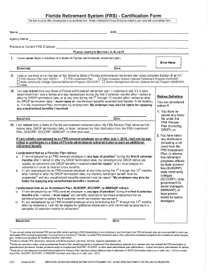  Florida Retirement System Certification Form 2012