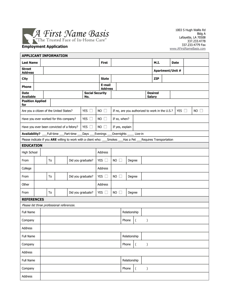 A First Name Basis Careers  Form