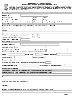 Passport Form