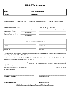 Cfra Application Form