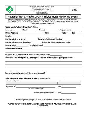 Gscnc B250 Form