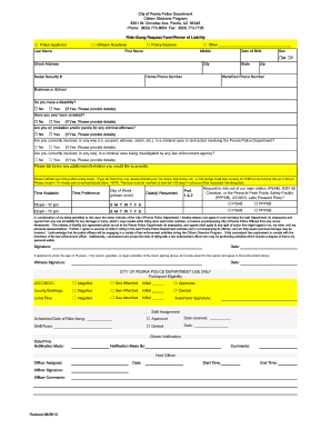 City of Peoria Ride along Form