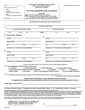 Sonoma County Fbn Form