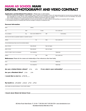Photography &amp; Video Contract Form