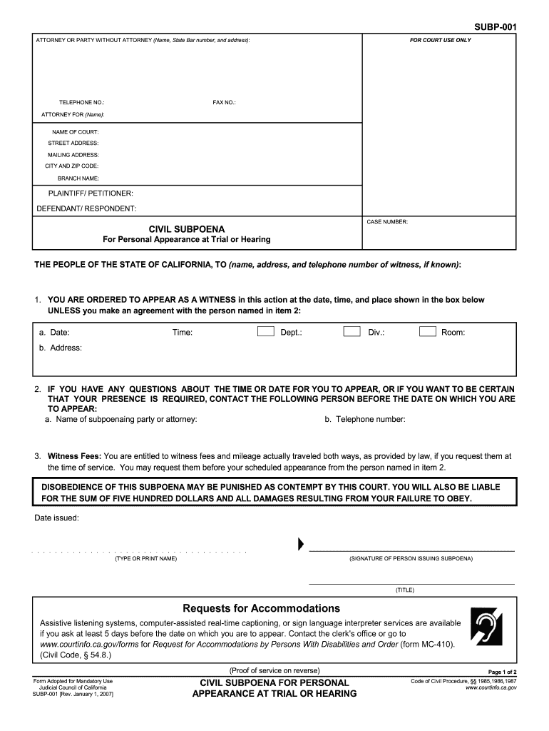 Subp 001  Form