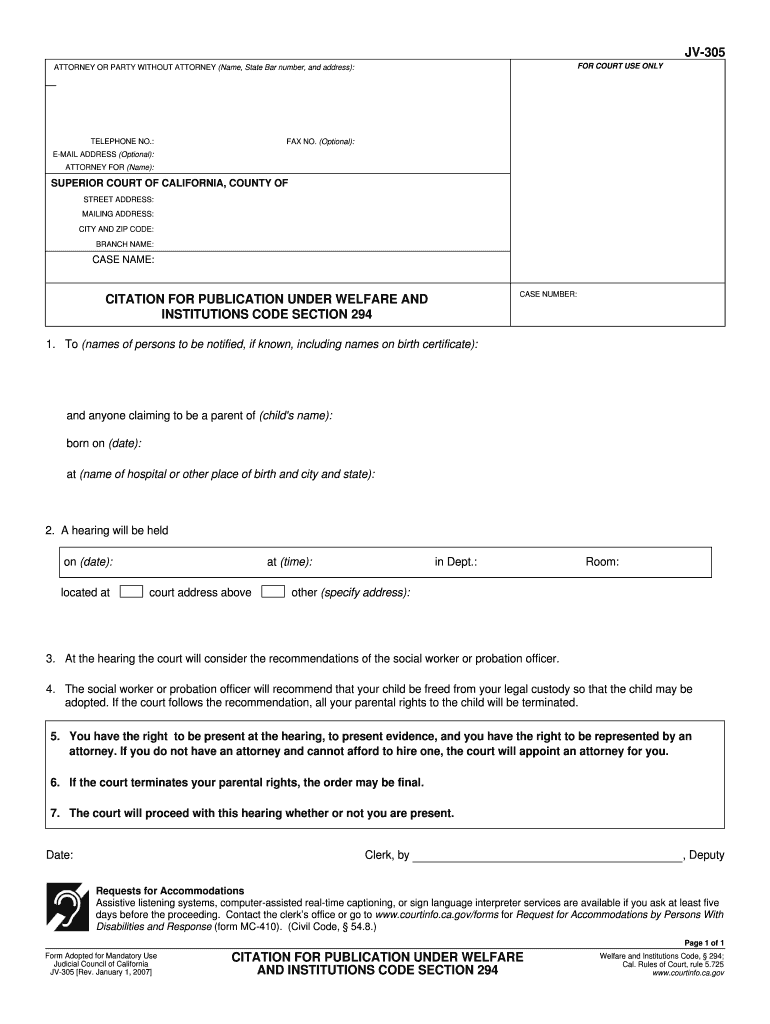 Jv 305  Form