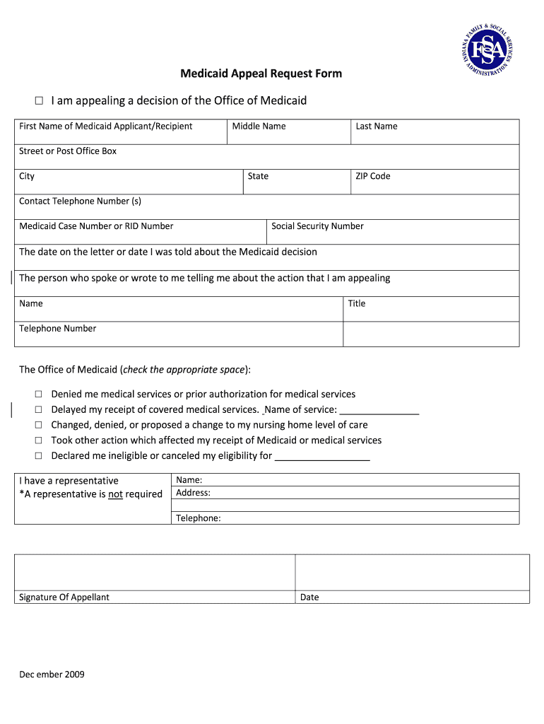  Indiana Medicaid Appeal Form 2009-2024