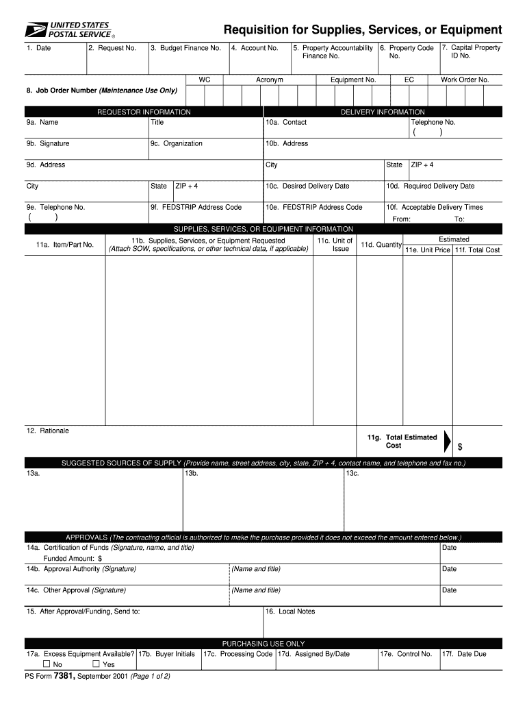 Ps Form 7381 PDF 2001-2024