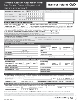 Current Account Application Form