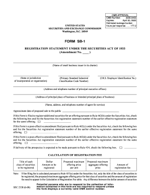 Sb 1 Form PDF