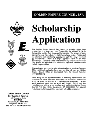 Scholarship Application Golden Empire Council  Form