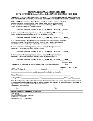 Business License Renewal Mobile Al  Form