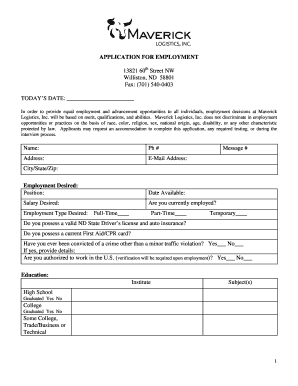Maverick Applications  Form