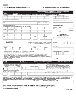 Ibm Matching Grant Fillable Form