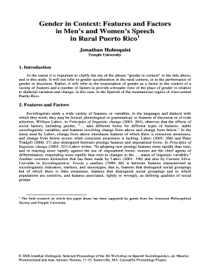 Gender in Context Features and Factors in Men&#039;s and Women&#039;s  Form