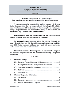 Nonprofit Business Planning  Form