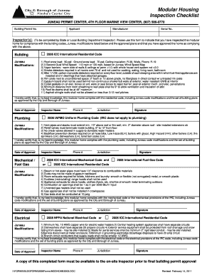 Modular Home Inspection Form Juneau Juneau