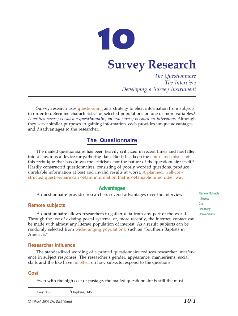 10 Survey Research NAPCE  Form