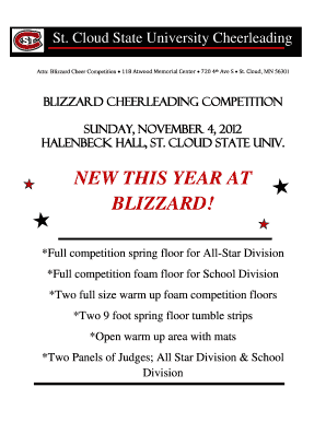Get and Sign St Cloud State Cheer Competition Form