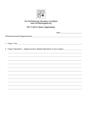 Grant Application Northborough Education Foundation  Form