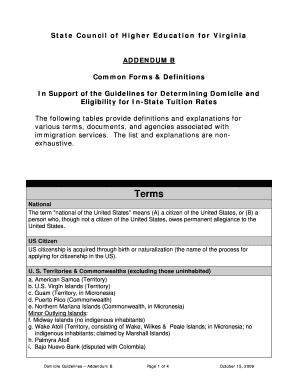 ADDENDUM FORMS &amp; DEFINITIONS State Council of Higher Schev